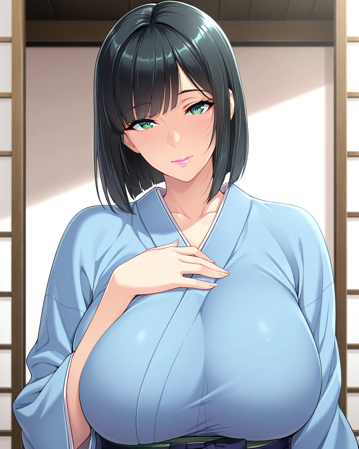 8K,high quality,anime,married woman,fair skinned,beautiful face,small face,clean,bright,eye highlights,sexy,super big tits,beautiful line drawing. Black hair, white skin, brown eyes,
8K,high quality,anime,married woman,fair skin,small face,clean,bright,eye highlights,sexy,super big tits,oversized tits,pink nipples,nipples,erotic,nude,beautiful line drawing. She is wearing nothing, towel wrapped around her body, hot spring in background, soaking in hot spring, big tits to the point of being ripped off,