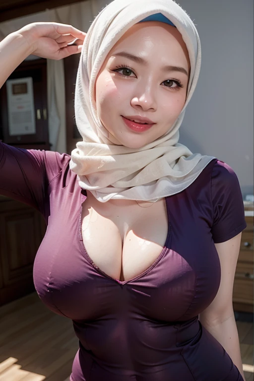Masterpiece , Baby Face , Beautiful Young 18 Years Old , Sleeveless , Cleavage , Colourful Embroidery Hijab Women Potrait , Slip Hijab Lace Dress , ((Round Colossal Breasts)) , ((Transparent:1.5)) , Girly , Dynamic Pose , ((Muscles:1.1)) , ((Bokeh:1.1)) , EF 24-70mm f/2.8L II USM , Sunset , Top of The Mountain , HDR , Side , Headband,no wear bra , large breast naked, nude nipples, Cheeks flushed, Tight wet clothes with no bra