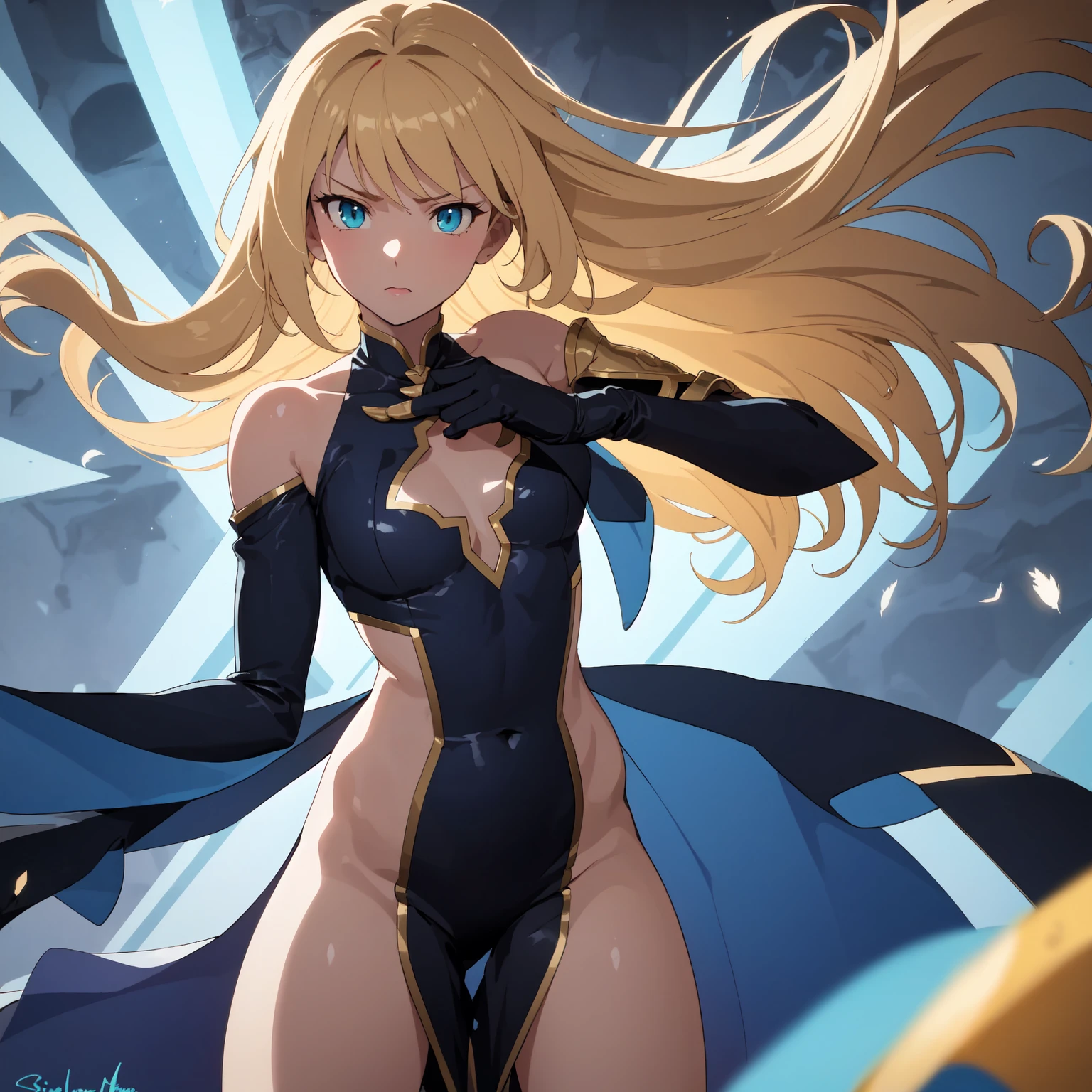 (Let me hold the spear)、spear、Pirate Hat、Black Bikini、Wearing black armor、(a blond+shorth hair)、Lightning strikes、Eau、18 year old asian woman, Right eye is blue, The left eye is black, different eye colors,Right arm gauntlet, The gauntlet has the power of the wind,Blue muffler, thighs thighs thighs thighs, Pommel boots, shinny hair, Pupil mismatch, Sclera mismatch, chromatic abberation, negative space, Tachie, 85 mm, canon, nffsw, masterpiece, tre anatomically correct, Skin Texture, super detailing, high détails, hightquality, awardwinning, top-quality, hight resolution, 8K, masutepiece, Anatomically correct, Textured skin, Super Detail, high details, awardwinning, Best Quality