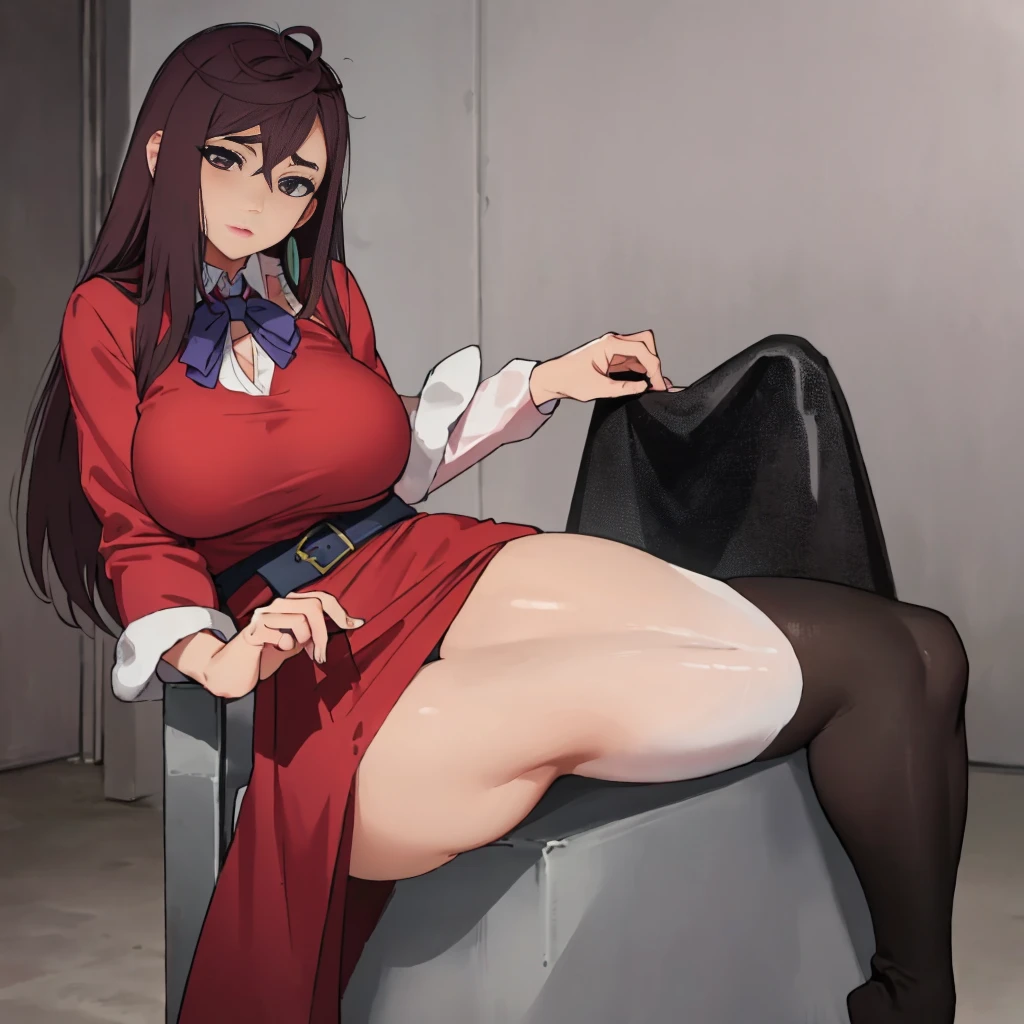 Indigenous 18 years old girl, wearing sensual corset, smiling, full body, sitting on a chair sitting with legs open



