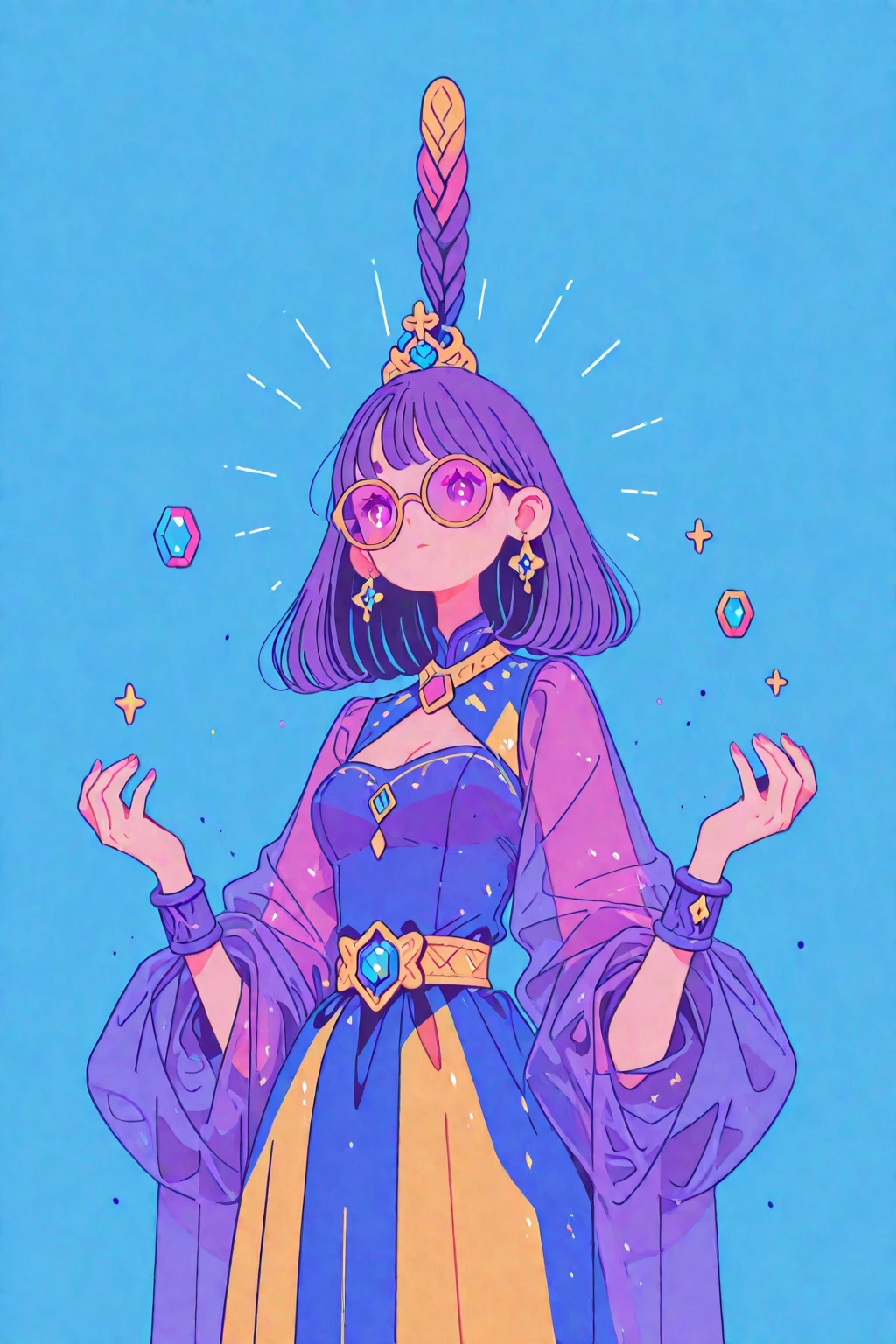 Wizard with rainbow-colored powers 