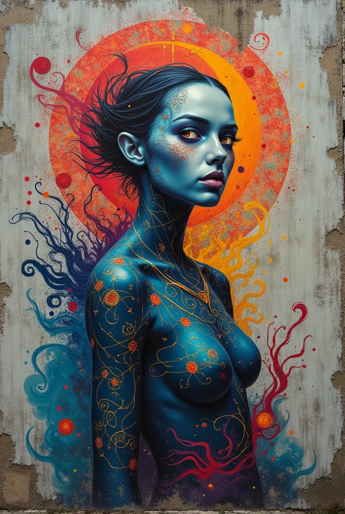 (Artistic Masterpiece of Romantic Life) ( (Themed Art of Life) ( (Conceptual Art) (NFT Exclusive) (Fauvism Work) ()”) Where visual poetry transcends traditional boundaries and embraces the dynamic interplay between creativity and technology Takes),dripping paint,darkart,style, in the style of esao andrews