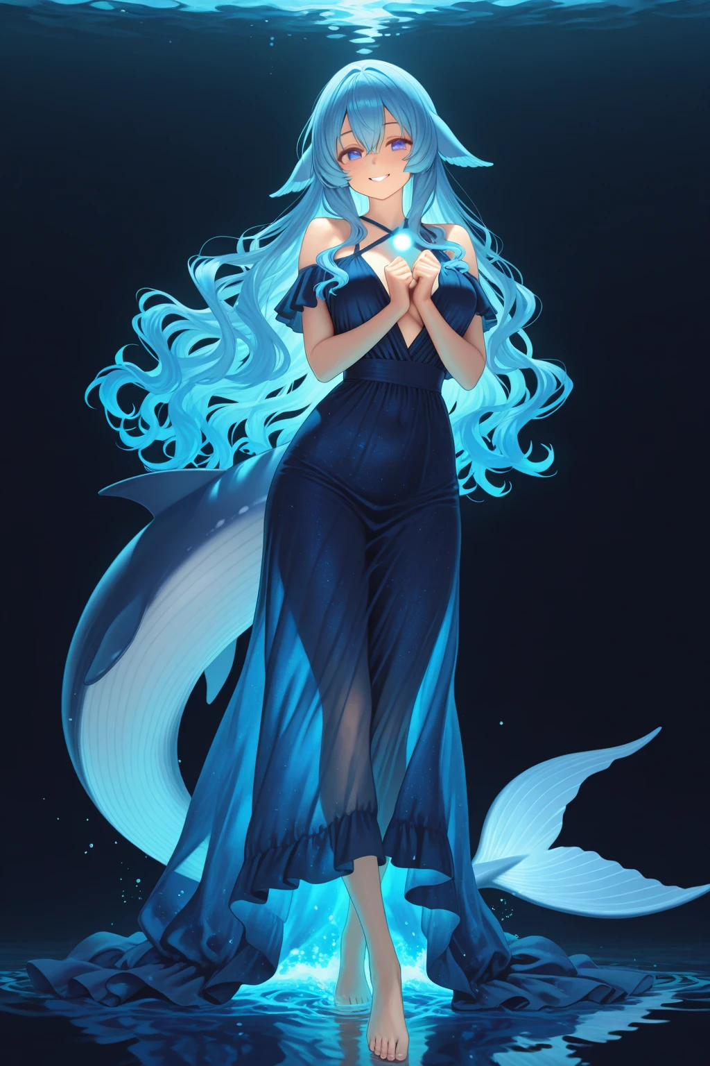 epic, grand, awesome, character art, character design, monster girl, nonhuman, full body, (pose:1.4), 1girl, solo, fusion of a Chinese creature known as ((((Ba Jiao Gui)))) and a Greek creature known as ((((Naiad)))), (sad smile), (indigo eyes), (frizzy hair,fringe:1.3), yellow hair, (purple skin), (random breast size:1.4), perfect hands, anime art, elegant, coherent, symmetrical, intricate, cinematic lighting, <lora:GoodHands-vanilla:1>