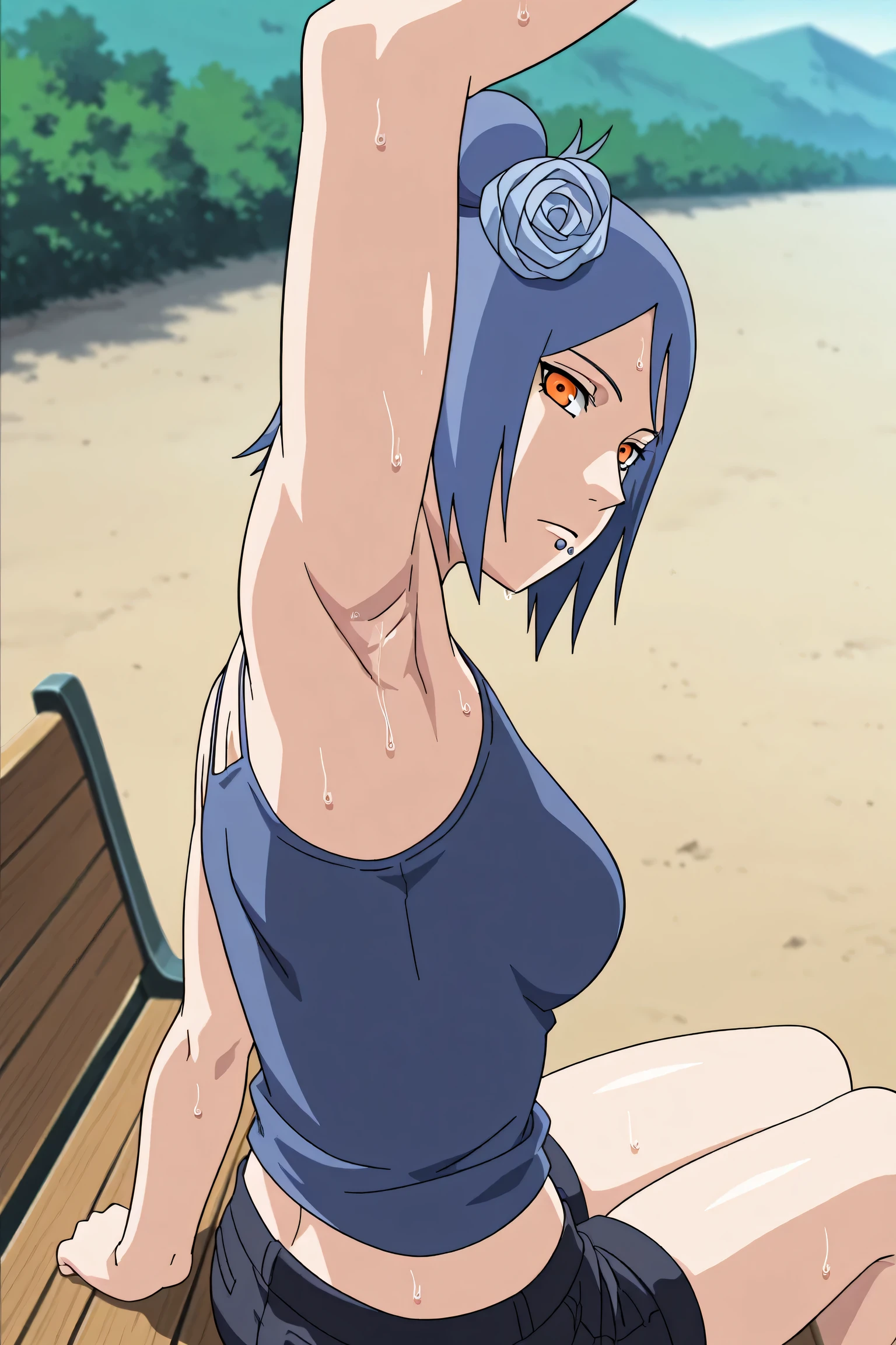 <lora:doshifun(fundoshi girl) test_V1_00:0.2.1>
She is a topless, male fundoshi wearing MILF.