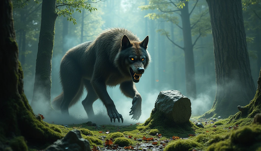 A velociraptor from Jurassic World mixed with a wolf