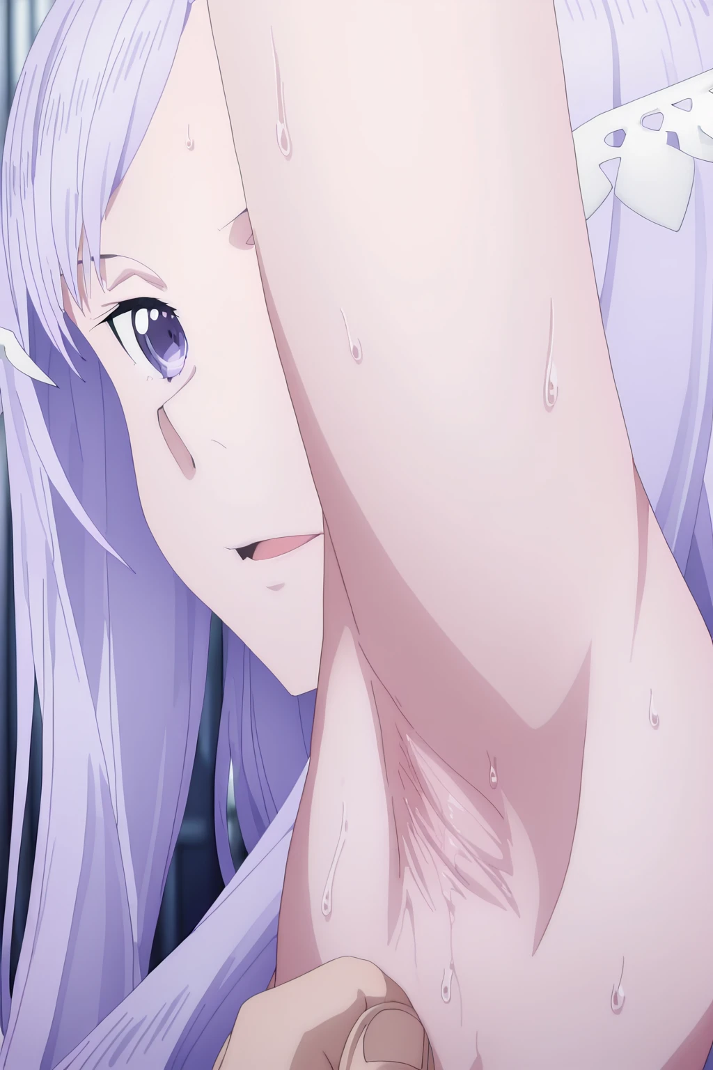 NSFW、Long Hair、とてもLong Hair、Hair between the eyes、Red eyes、Bright pupils、Multicolored eyes、Multicolored Hair,Small breasts,Tattoo,(first round:1.5),(Perfect hands),(Perfect Anatomy),(masterpiece),(highest quality),(Embarrassed:1.5),blush,Feeling embarrassed,(Ecstasy face:1.5),(orgasm:1.5),Love Hotel,bedroom,One man,(Having sex:1.5),Ahegao、Roll your eyes、squint,Open your mouth、Stick your tongue out,Side view