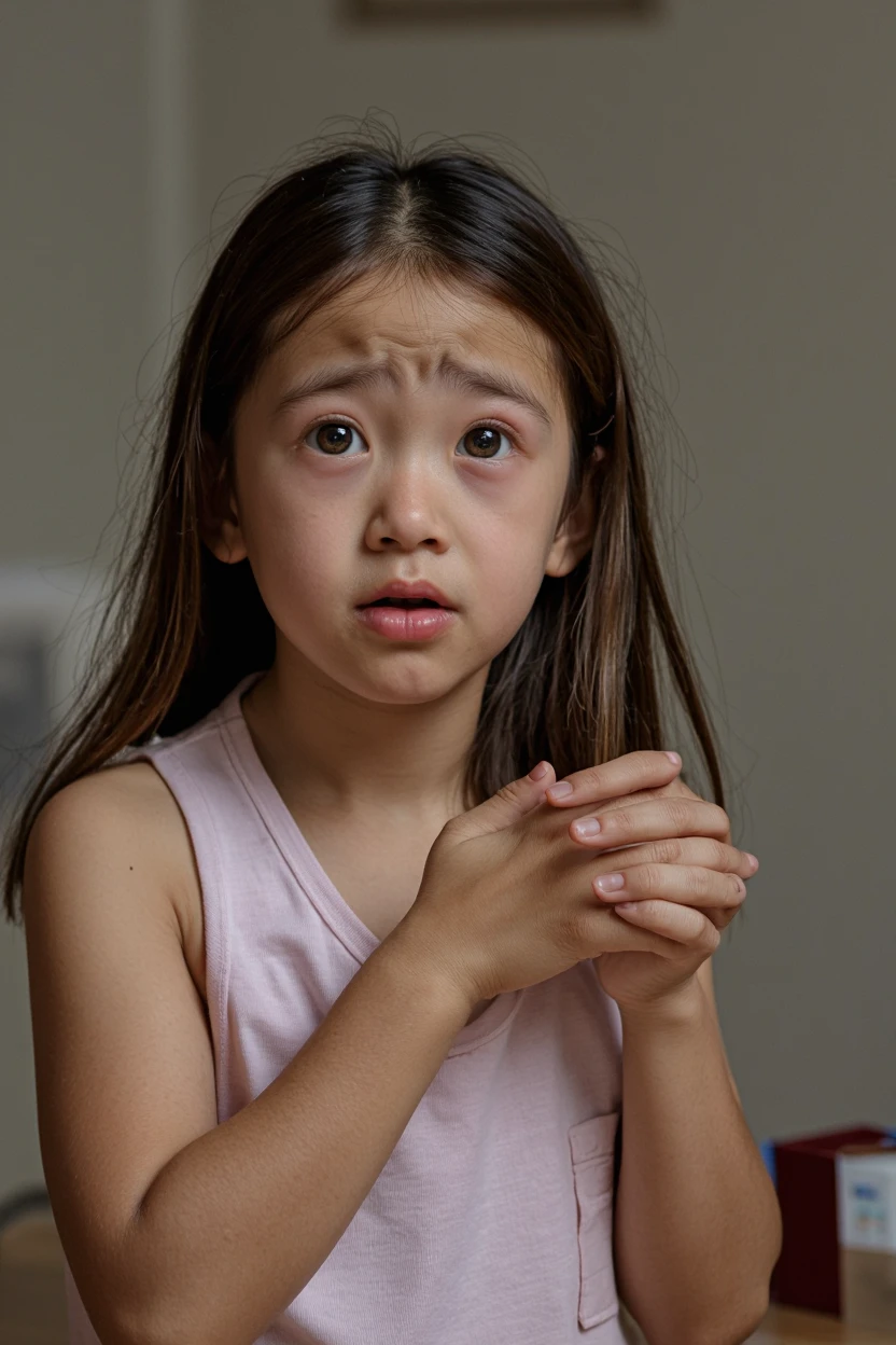 Generate an image of a girl&#39;s feelings after she hears the following sentence: no one will want a fat girl like you 
