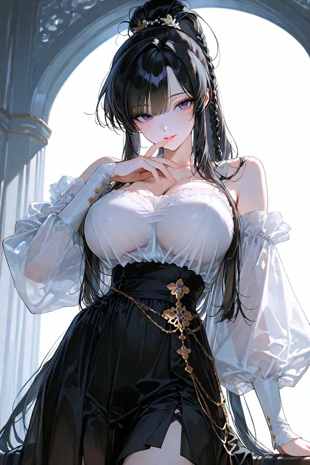 A very beautiful and cool woman in her 20s,Black Hair,(Dark Eyes),Thick eyelashes,Slanted Eyes,Beautiful face and eyes,Embarrassed,8k wallpaper,Very detailed,((High chroma)),((highest quality)) ,Straight Long Hair,A little bit of sleepiness,((Ultra-high resolution)),Browsing Caution,masterpiece,Clear margins,(Red Wedding Dress)),Big Tits,(Draw from the waist up),Eye contact,Cleavage,Iron collar with chain,((The face is wet with a large amount of white liquid)),Facial