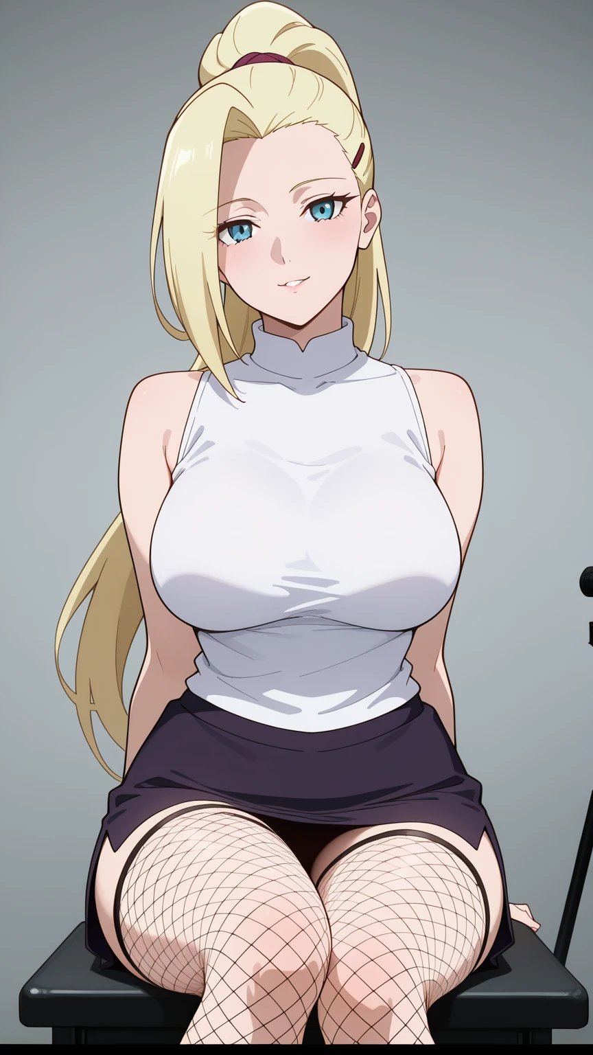 masterpiece, best quality, <lora:neverSaintStyleLora_v2:0.7>, never saint, mature female, 1girl, solo, long hair, breasts, looking at viewer, open mouth, blue eyes, blonde hair, dress, cleavage, bare shoulders, collarbone, thighs, nail polish, huge breasts, sweater, lips, strapless, makeup, lipstick, strapless dress, sweater dress