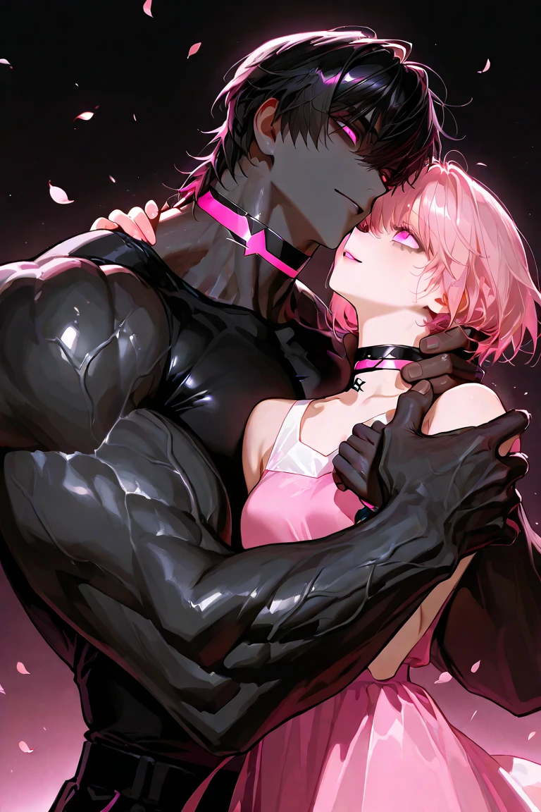 ((masterpiece, highest quality)), (Two Women), ((One boy)), ((penis)), ((penisを撫でる)), (Focus on women), (pinkの髪), (Medium Hair),(pantyhose), (leotard), (Black Long Gloves), (mature), (Devil horns), (Big Breasts), (23 years old), Smiling faintly, pink, Lots of hearts
