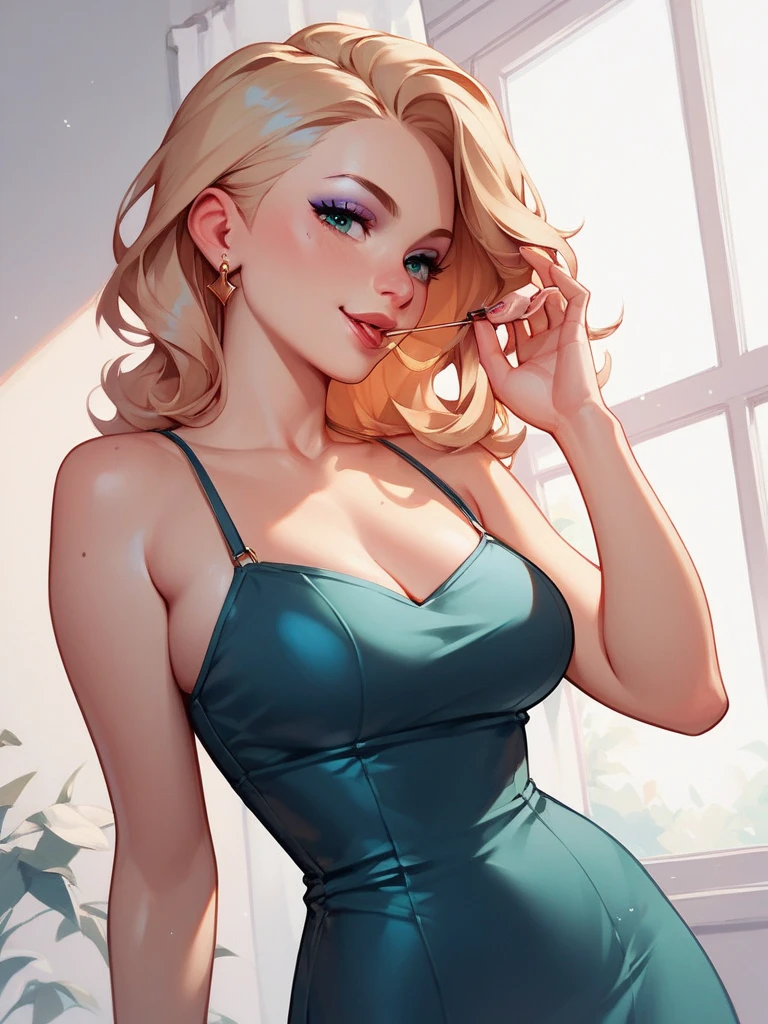 A sexy American girl wear a sexy dress nudes