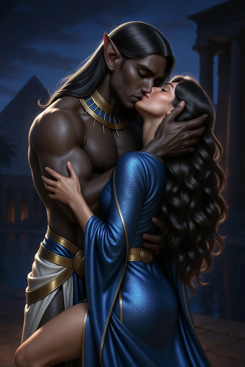 Black god, god of wind, with his wife
