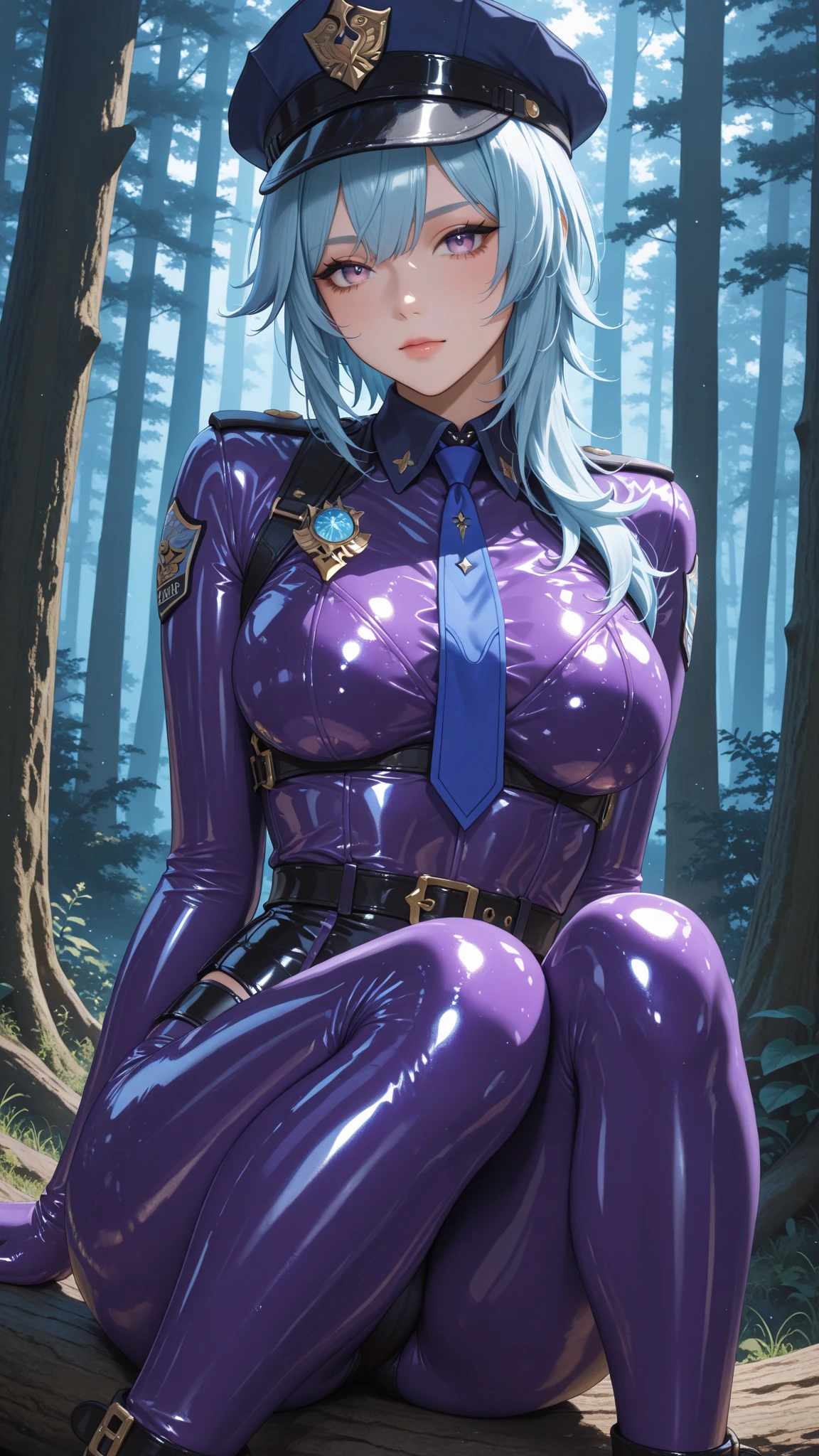 (masterpiece, best quality, ultra detailed), headpat, evil girl, evil smile, looking down, black lips, b34n bodysuit, black bodysuit, pubic tattoo, sgliselotte, blue hair, hair bow, black bow, purple eyes, garden field background <lora:liselotte-animaginexl-1:0.6> <lora:b34n-animaginexl-1-000009:0.7>