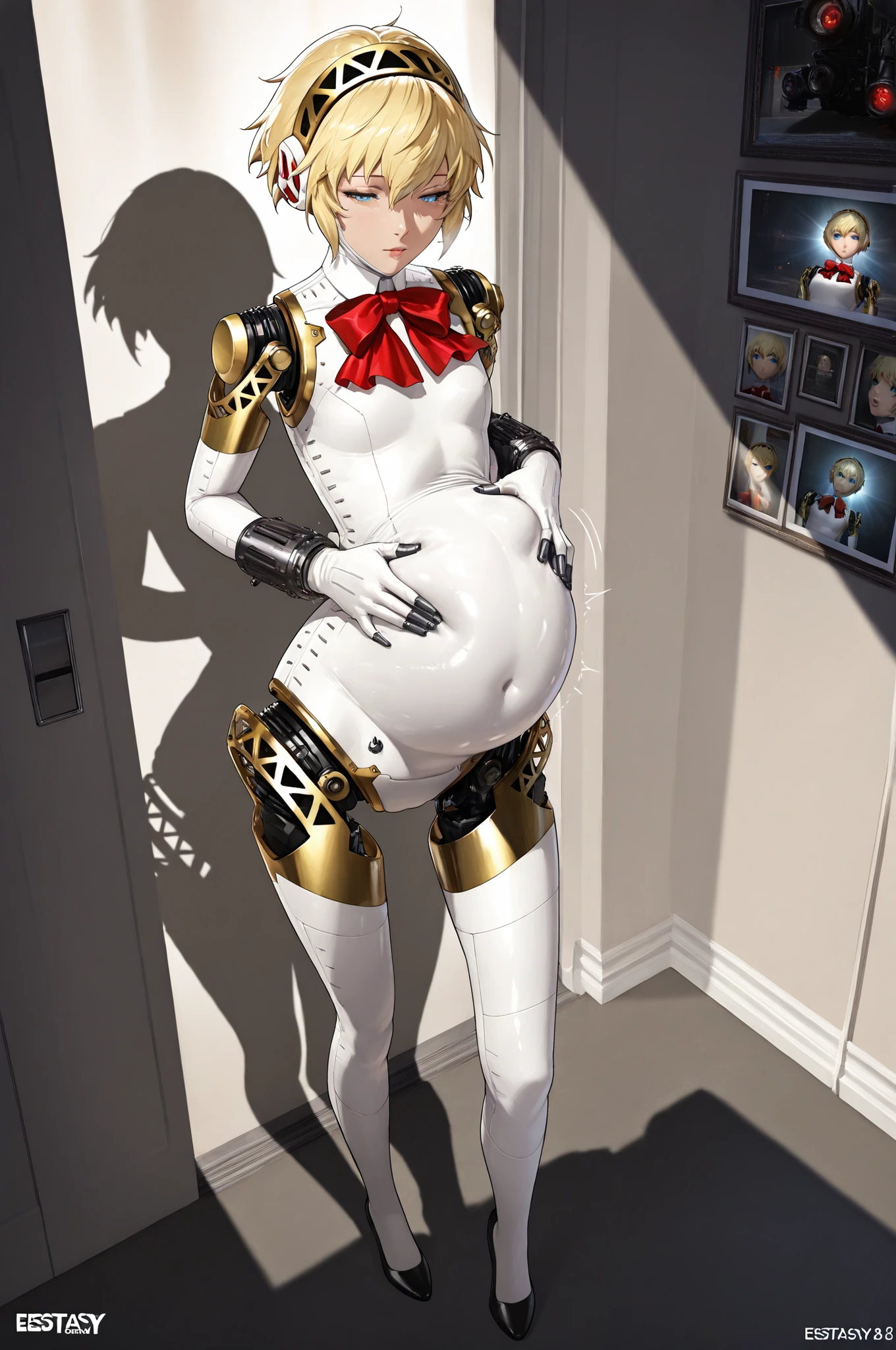 1 girl, (solo:1.2) Aegis_Persona  (skinny, ) ( expression) (exhaling air, half lidded eyes:1.1) () ((hands rubbing belly,belly rub)),  (), ((pretty face, perfect face)), (best quality, Madly detailed CG unity 8k wallpaper, masterpiece, Madly detailed photo),, (octane render, unreal engine 5), ( of light and shadow:1.2, deep shadow:1.2), Best Quality, High resolution, Detail pose Detail Face sunlight shafts , perfect lighting, cinematic composition, highly detailed, photorealistic, 8k, best quality , hyperrealisim, (), highres icon, rating_explicit, full body picture, stuffed belly, bloated belly, (from the side) (shiny body) (covered belly:1.2) (standing pose)