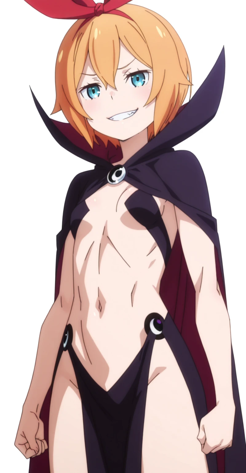 emma, neverland, 1girl, solo, short hair, green eyes, ahoge, orange hair, masterpiece, expensive quality, very_expensive_solve, big_file size, full color,(completely nude:1.2),pussy,niplles,bed room, flat chest,spread pussy,