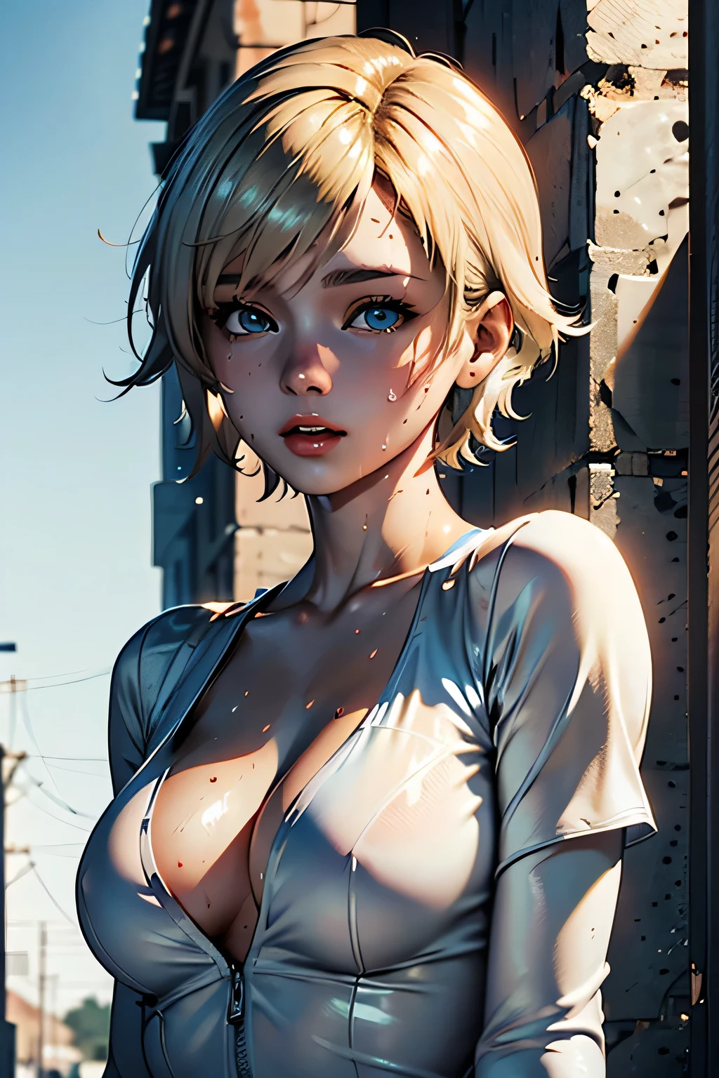 tmasterpiece, Best quality at best, cinematic Film still from, 1个Giant Breast Girl, floating in sky, ​​clouds girl, ​​clouds, (closeup cleavage:1.1), bright, Happy, stas, gentlesoftlighting, (bauhause, shape, ligne, Abstract:1.1)