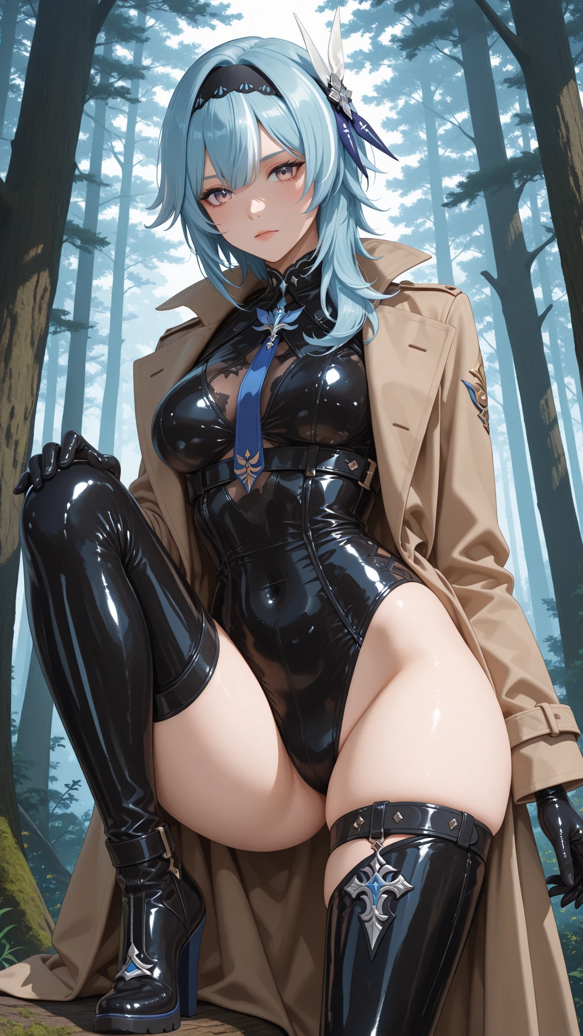 high quality、8K、ultra hd、modern architecture、A stylish room with a cat、A beautiful modern woman lost in thought、whole body、stylish formal suit、Beautiful legs and high heels、light brown hair、blue eyes、random pose、3D lighting、2D rendering、art germ、ArtStat Trends、Realistic depiction like a photo、pop of color、pop art