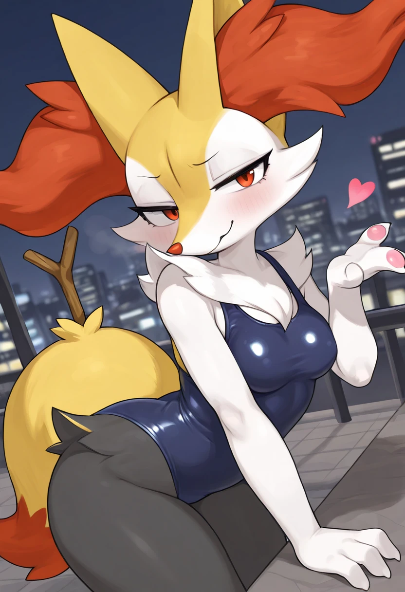 by fluff-kevlar, by Zackary911, by Kenket, by Kilinah, by fluff-kevlar, (((Braixen, woman, breasts, antrum, extremely detailed, extremely detailed legs, extremely detailed arms, extremely detailed face, perfectly detailed eyes, perfectly detailed anatomy))): 1.2, solo, perspective, curved thighs, huge thighs, curvature, unexpresive face, (tail), totally blushed, smug smile, half-closed eyes, hands on hips, black leotard, Fishnet high stockings, black heels, (magazine:1.3), (cover-style:1.3), text, cover