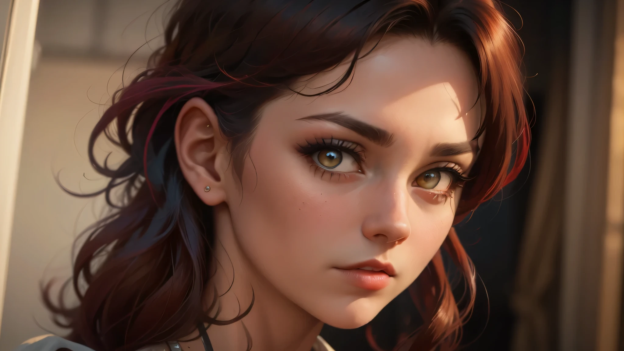 A striking image of a busty Revy, lighting is bright and natural, highlighting the bold colors and details of her costume, as well as her confident and alluring expression. Art Styles: Cosplay Photography Realism Artists Referenced: Revy black lagoon Categories: Cosplay anime characters Elegant detailed luxury, neon lights, The artwork is rendered in an edgy and realistic style, with high attention to detail and sharp focus. The colors are vivid and contrasted, with a slight desaturation to create a moody atmosphere. shadowy highlights enhancing the overall composition. The medium used is a digital illustration, with a touch of photo-realistic elements to add depth and texture to the image. The final result is a masterpiece in ultra-high resolution,