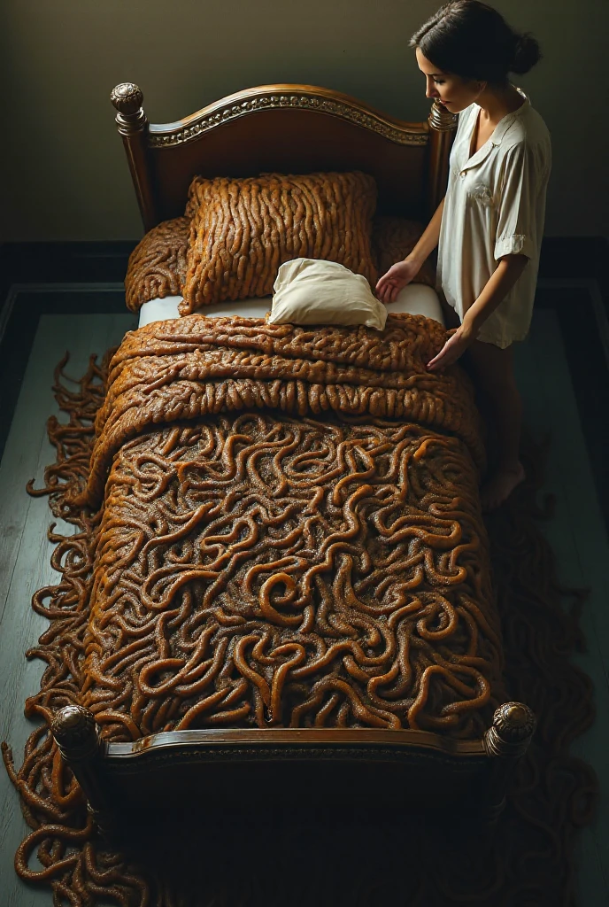 bed, beautiful, wet, damp, (tentacles:0.5)