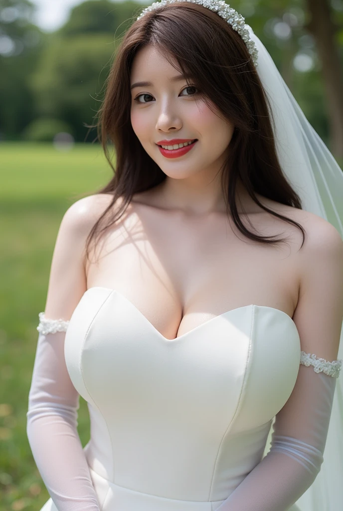 ((Best Picture Quality,8K)),japanes,top beauty,It used to be beautiful,(无袖:1.3),(The middle view is:1.2),(1 plump breasts),{{26 year old,Lactating women}},Long gray hair(large tities),(Huge cleavage:1.8),ssmile,(In a sea of flowers),Thin waist,Slim,white wedding gown,Mill,ear nipple ring,choker necklace,Dignified,noble,snow mountains,fresh flowers,Happy,low chest,Colossal tits,curlies,wedding gown,nice,whitegloves,having fun,bust,happy laughing