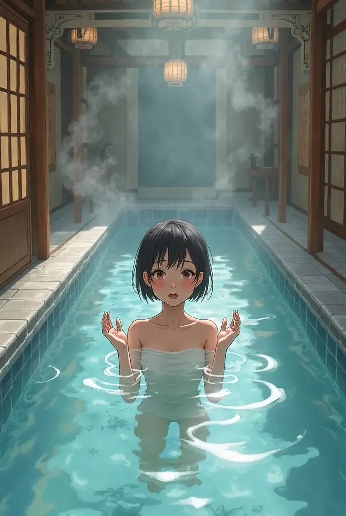 japan crowded public bath, under a shower, vue de face, fille de 8 ans nue sous la pluie, nue sans habits, wet skin, nude, anal plug, squatting open legs, dripping pussy, masturbating her twat, lesbian orgy caress
