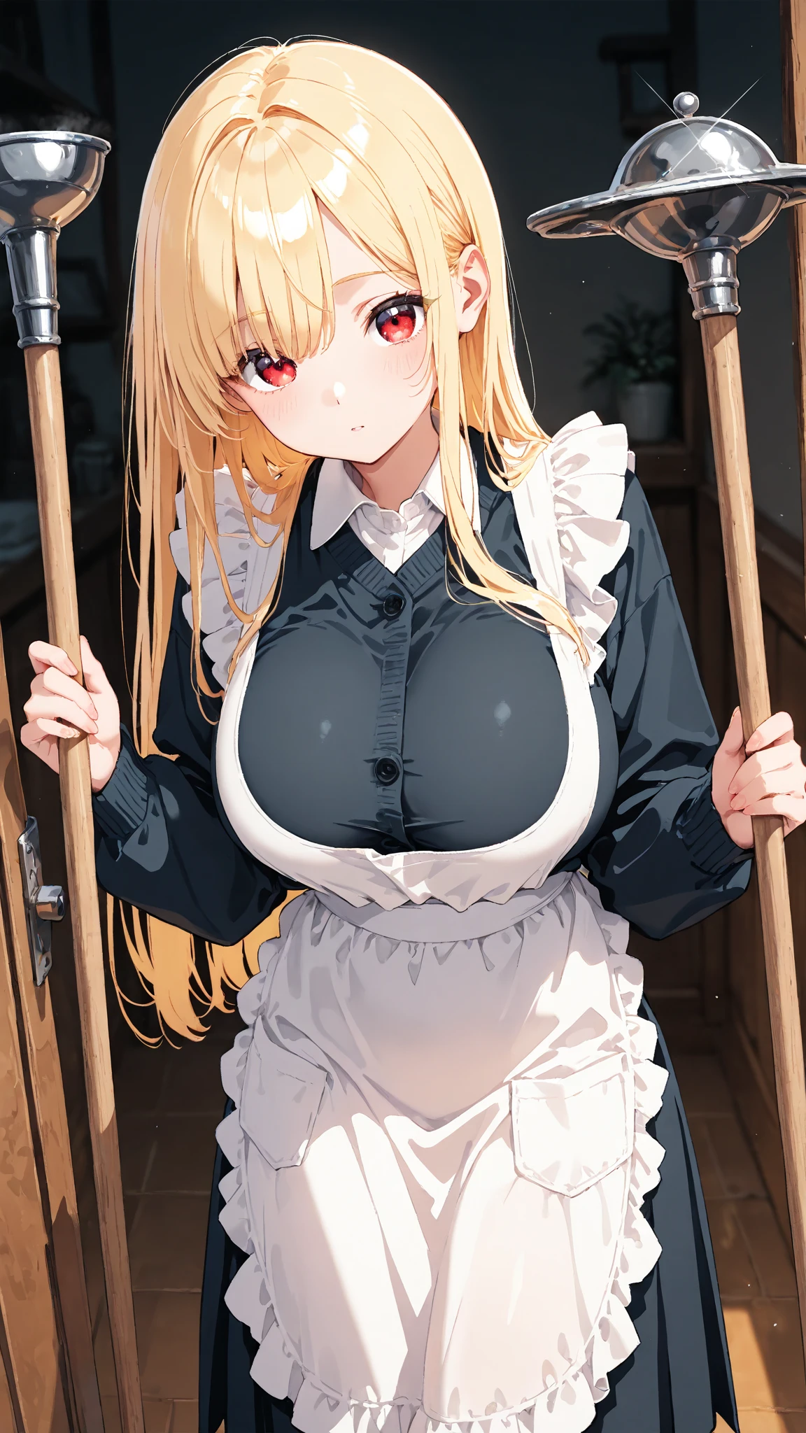 Magazine cover(masterpiece, best quality:1.2),Maid，（（（The eyes are delicate）））Whole body wet（（Maid衣服））Socks，Wet floor（8K）（HD）