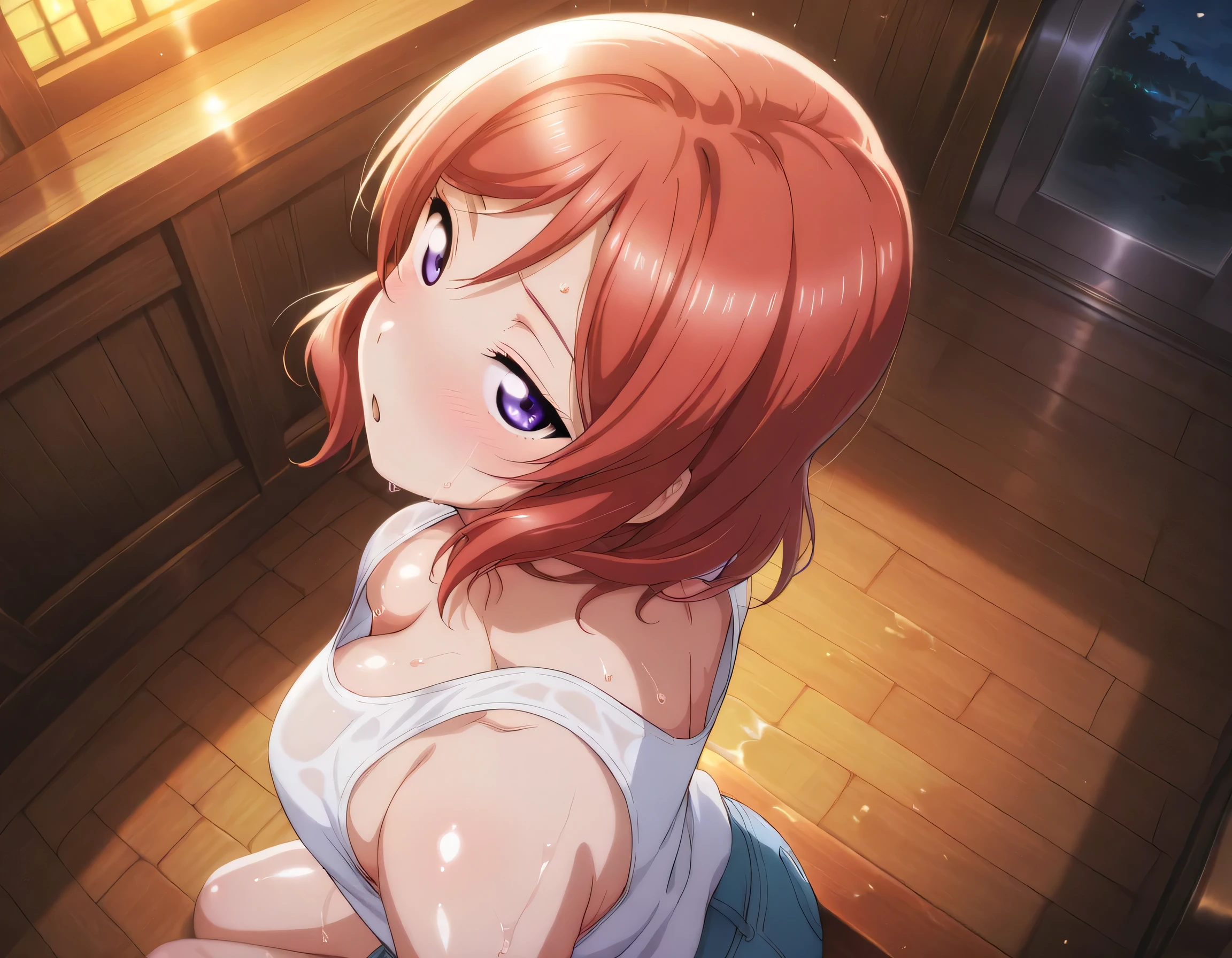 nsfw，sex toy，alone, 1 girl, looking at the viewer, 2D, anime, anime coloring, high quality, alone, contrasting, Miku Nakano,  looking at the viewer,((table top, 最high quality, High resolution, nffsw, perfect pixel, 4k, nffsw, nffsw))), 1 girl, alone, beautiful woman、I could see the whole body，((detailed face, blush:1.2)), ((smooth texture:0.75, realistic texture:0.65, realistic:1.1, animeCGスタイル)), medium breasts, dynamic angle, perfect body, ((massive female ， masturbation, orgasm)), Very embarrassed、angle from below，
love juice，nsfw，
pussy juice，naked，
pussy juice stain，