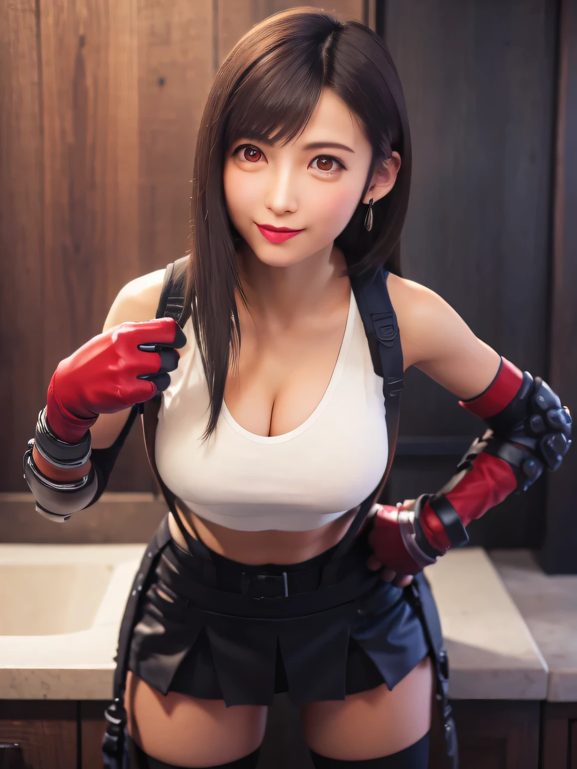 (8k、Raw photography、Highest quality、masterpiece:1.2),(Black Hair、Dark Eyes:1.9),(Plug Suit:1.6)、View your audience,Front view,White skin,(Twin tails:1.4)、(Tight waist:1.6)、(Clothes that accentuate the shape of the breasts:1.0)、(Big Breasts :1.3)、Slim figure、Ultra-high resolution,beautiful,beautiful fece,(One person、No background:1.9),whole bodyボディー,Japanese women,(reality的:1.37)、Photon Mapping,reality、(Baby-faced and cute: 1.4)、(Cute Smile: 1.8)、(Round face: 1.8)、Radio City、Physically Based Rendering、Depth of field rally background、photograph, (I can see your knees、Thigh close-up:1.8),(:1.6),whole body、Great quality