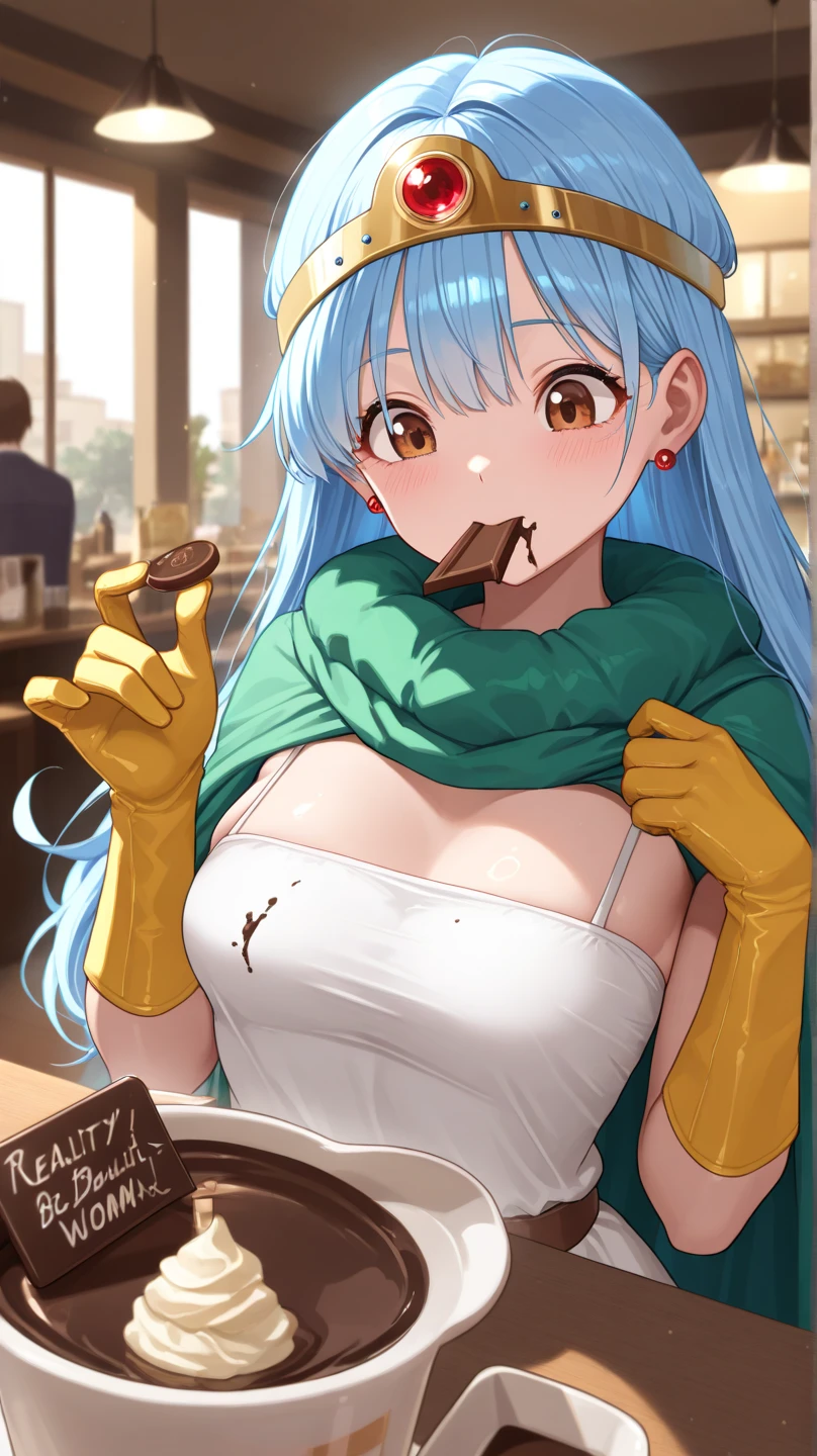 ((best quality)), ((highly detailed)), masterpiece, absurdres, (detailed eyes, deep eyes), (1girl), upper body, <lora:hairdetailer:.7>, <lora:Nel:.9>, nel, nelliel tu odelschwanck, aqua hair, long hair, hair between eyes, hazel eyes, skull, facial mark, large breasts, (((green clothes))), ((torn clothes)), short sleeves, underboob, midriff, barefoot, (indoors, in a casino)