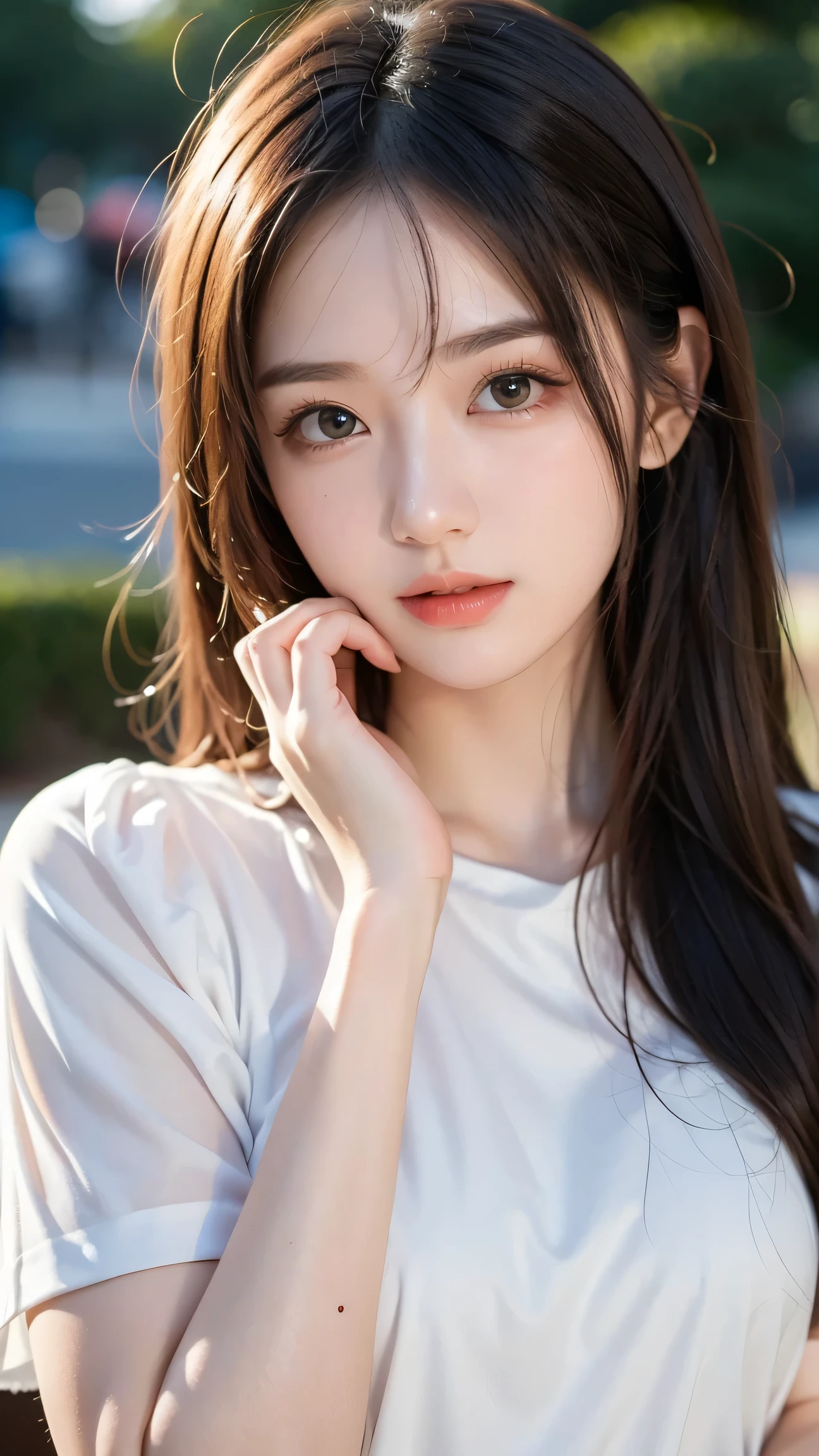 Girl with Long Blonde Hair and White Shirt, blonde long haired girl, long haired girl, cute cat娘, tiny curvy Lori, cute girl visual , MOE ART STYLE, Russell Dongjun's Girls Frontline, cute cat, Charming Girl, Loli Dress, splash art anime Lori, (Highest Quality, best quality, masterpiece:1.2), Ultra High Definition, super high resolution, (Detailed Handshake:1.3, Perfectly Right Hands:1.3), (Detailed Eyes and Faces:1.2, Professional Shooting Techniques), (Correct Anatomy)