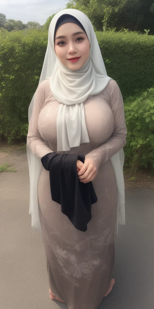 Naked woman in opened black dress and hijab walking down the street, , naked hijab outfit, naked , hijab fashion model, plus size, plus size woman, , naked woman in open black robes, beautiful naked woman, thicc, black outfit,, bbwchan