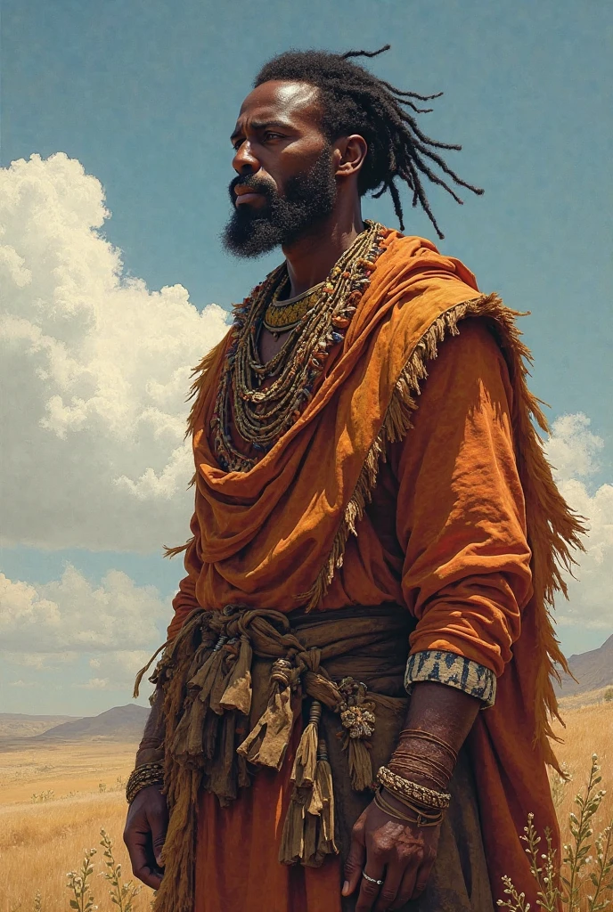imagine Uma versao animada em 3D no estilo da Pixar realista de Foto de arte mais bonito do mundo, Xangó , The African Orisha, homem forte,roupas vermelha ,Orisha of the justice of the men of Thunder ,vermelho, olhar suave, cosmic god,impressionismo,Afrofuturista,com um leao ao seu lado,