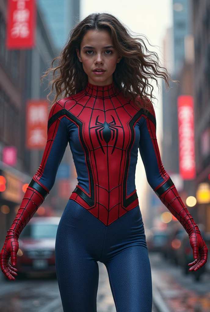 Zoe Saldana、マーベルコミックの映画Poster、so beautiful、Movies about Spider-Man、sexy、whole body、Wearing a skirt、Premiere Date、Poster、belly buttonを突き出す、new york、She&#39;s wearing a ripped Spiderman suit、The suit is torn、Wearing a skirt、Red and black color scheme、dynamic、masterpiece、Highest quality、Super detailed、Very detailed、Delicate and beautiful shine、Ultra-high resolution、Cinematic、break、breakドロップ、(Torn clothes:1.5)、(Wet clothes:1.4)、Bare shoulders、Real Rain、Wet Hair、belly button、Exposed Skin、sexyな肩を披露