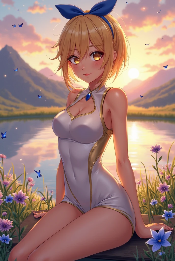Photo of beautiful jpn-girl, masterpiece, 1 girl,
((8 years old,LOLI-CON:1.5)), Cyborg girl with blonde bob hair and blue eyes, (blonde bob hair:1.2),seductive smile, (white highleg playboy bunny:1.2) , (mechanical bunny ears headband: 1.2), headphones, (crescent moon sunset:1.3), on the roof, mountains in the distance,(wet,sweating:1.2) , (cowboy shot), (camel-toe:1.2) , perfect finger, perfect digits,