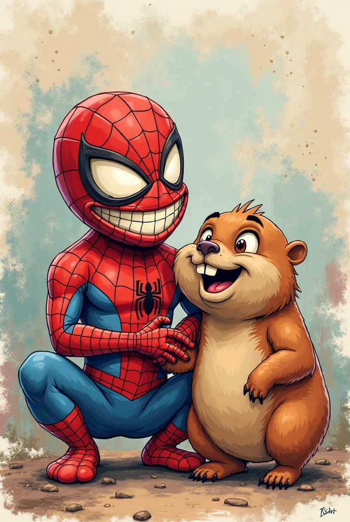 spiderman dog, dog, pochita, chainsaw, no humans ,<lora:Pochita:1> ,<lora:attire_spider-man:1>