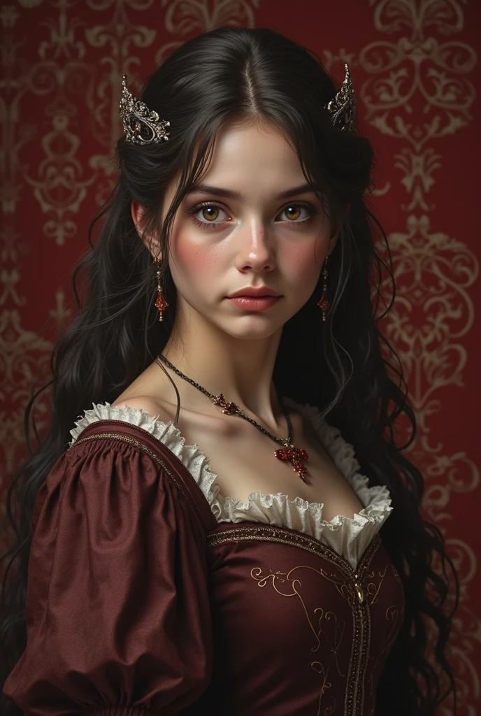 ((masterpiece, best quality)), 1girl, beautiful detailed eyes, ruby eyes, vivid, flower, hyacinth, falling petals, Beksinski, artem demura, an ultrafine detailed painting, neoplasticism,