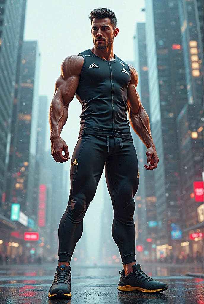 An award-winning original photo, wetty body and hair, water drops dripping, a wild handsome muscular indian man,( 20 years old:1.3), 1boy, Solo, (), (wetty bulge joggers), running in garden, full body head to toe view, from Front view, black hair, (big shoulders), musculature, stubbles, beard, headphones, Beautiful eyes:1.3, ), (Detailed face:1.3), dimples, (holded penis), Dynamic front Angle view, volumetric lighting, (Best quality, A high resolution, Photorealistic), Cinematic lighting, Masterpiece, RAW photo, Intricate details, hdr, depth of field, upper body, His perfect huge bulge,masterpieces
