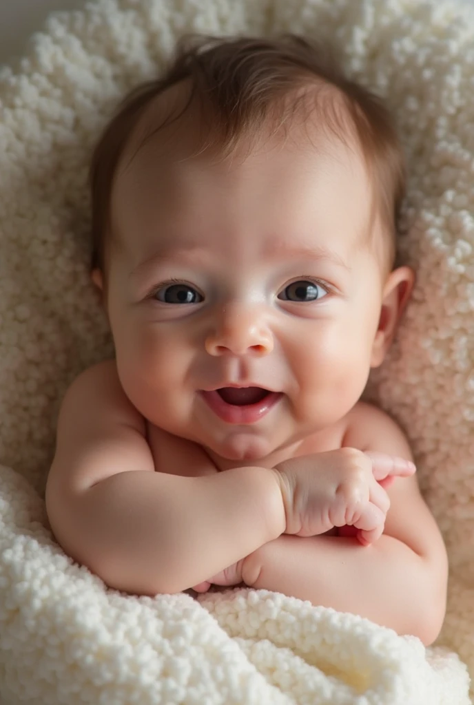 New born baby smiling picture