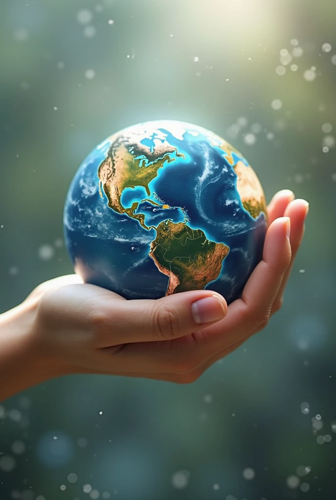 Woman hand holding earth, save planet, earth day, sustainable living, ecology environment, climate emergency action, world environment day concept, illustration for global warming content