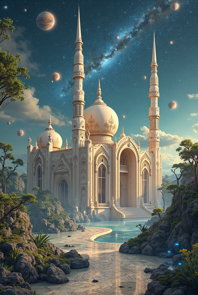 A magical masjid in magical garden in universe 