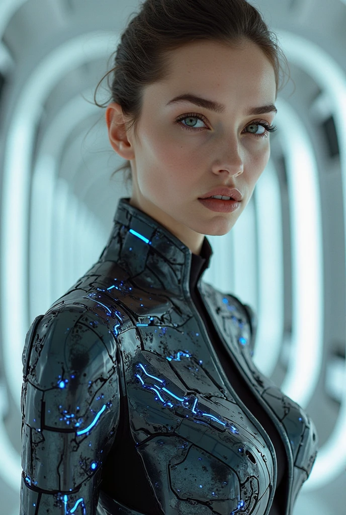 Here is a prompt for creating an image:
"Design a stunning and alluring female humanoid AI robot inspired by the film Ex Machina. The robot should have a face resembling that of an extremely gorgeous lady, with human-like, realistic skin. Ensure that the skin texture is detailed and beautiful, capturing the essence of a woman's beauty intertwined with advanced AI technology."