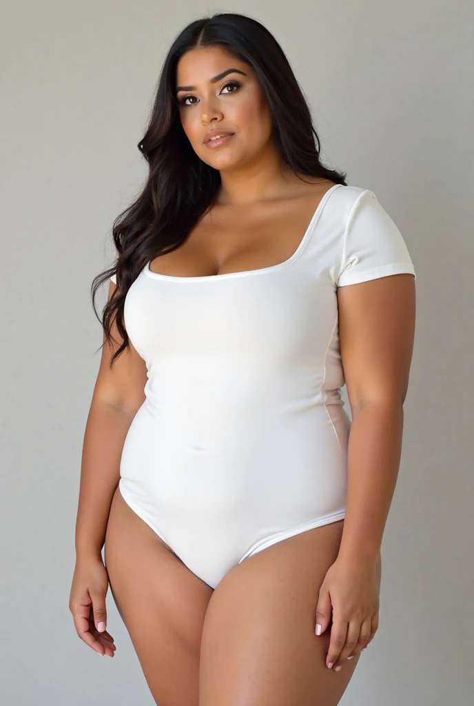 RAW photo,candid photograph, full body,photo of a beautiful,influencer,30yo Arab woman, detailed skin, naked, looking at viewer, thick body structure,white background,no background, candid pose,blue light, film grain, kodak color, instagram LUT