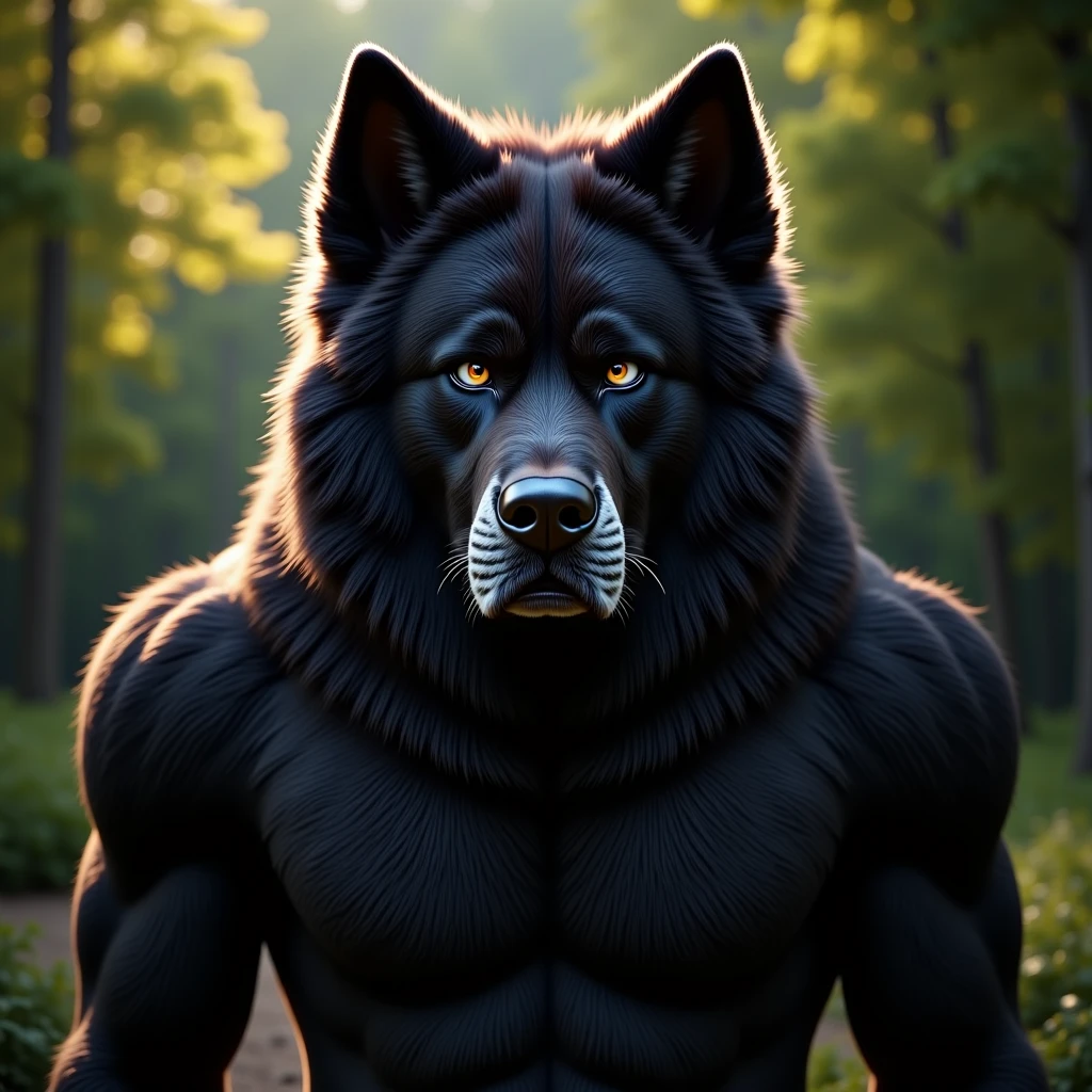 black wolf man