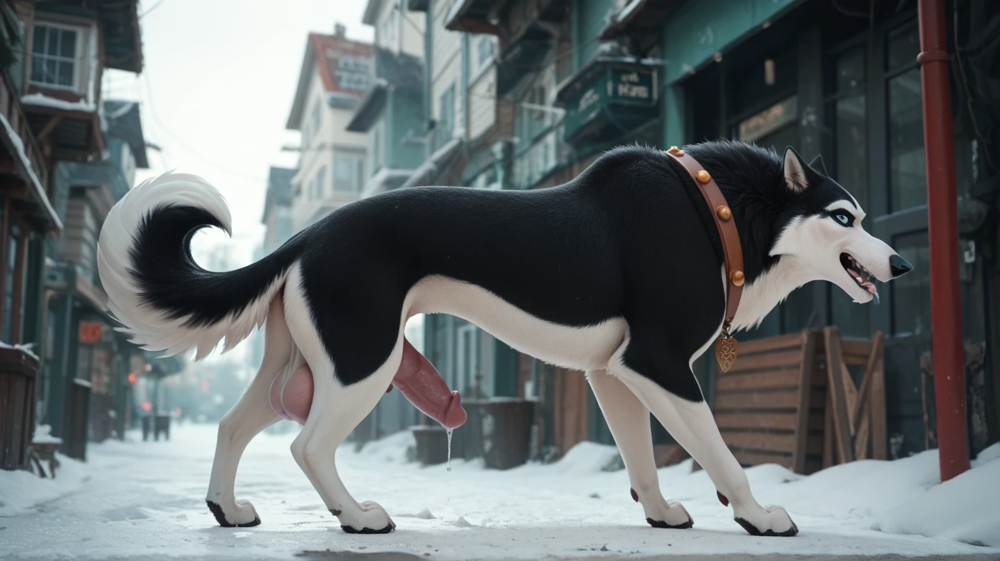 HD graphics，Detailed and realistic，high detal，high qulity，photo-realistic，photorealistic eye，Detailed paws，Masterpiece artwork，top-quality，32k，hyper HD, (((feral dog,  huge balls, hyper flared ?????, standing, feral dog))),in field ((((hyper flared ?????, anal, excessive cum shot, holding)))), front view