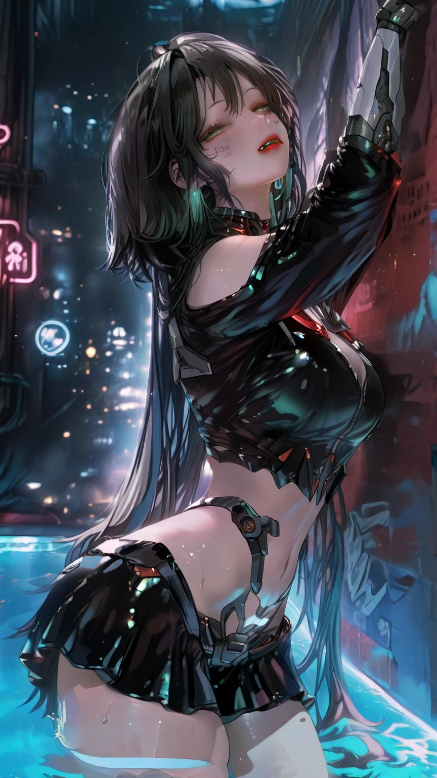 1female,36 years old,Huge breasts, 独奏, Transformers, Head flower,Sexually exposed cyberpunk,coniferous forest, She has long flowing hair, Bare genitalia, standing on your feet,Bigchest,Wet straight hair,Sweat profusely,drenched all over the body, From the front side, hair straight, mostly cloudy sky,(((tmasterpiece),(Very detailed CG unity 8K wallpaper),best qualtiy,cinmatic lighting,detailed back ground,beatiful detailed eyes,Bright pupils,(Very fine and beautiful),(Beautiful and detailed eye description),ultra - detailed,tmasterpiece,)),facing at camera,A high resolution,ultra - detailed),Beautiful legs and buttocks,Very long hair,legs are open,Emotive expressions,Open-mouthed,Chest sagging,nakeness, Bulge,Expose the genitals,revealing breasts,Camel toes,with no underpants,extremely large bosom,Extremely colorful,Most detailed,fully body photo,The face is well lit