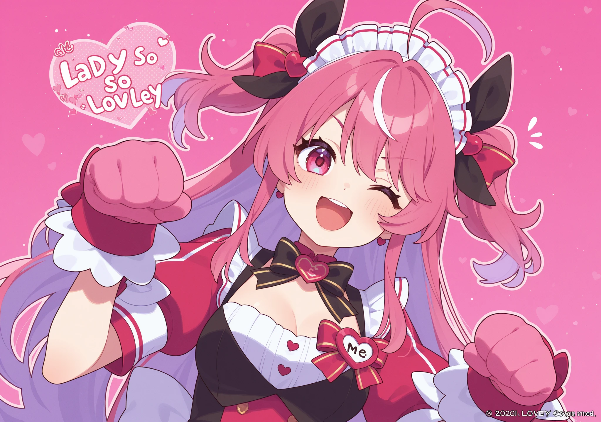 all pink, heart effects, kawaii, Jirai Kei