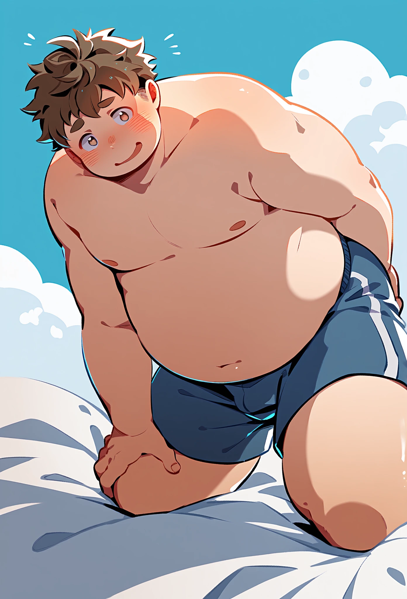 masterpiece、8K、Chubby men、fat man、a man with a plump body、naked man、したpenis、penis、phallus、Erotic、anime、An illustration、adult、gay、GMDP