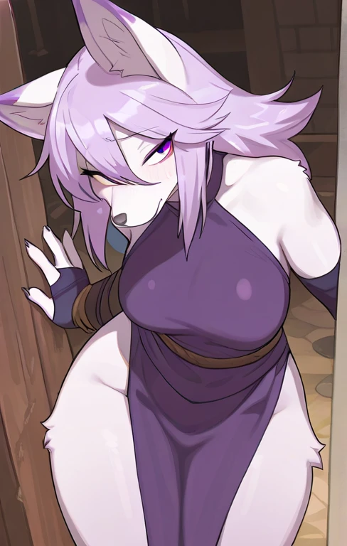{{{mash kyrielight}}, (((((dangerous_beast))))),(((purple fur bikini laced by black strings))), nsfw, ahegao, vulgarity, smile, 1boy,1girl, Purple fur collar,Purple fur-trimmed elbow gloves,Purple fur-trimmed legwear,Purple fur on side of waist, Purple wolf tail, cum in pussy, nipples, nude, penis, pussy, sex, sex from behind