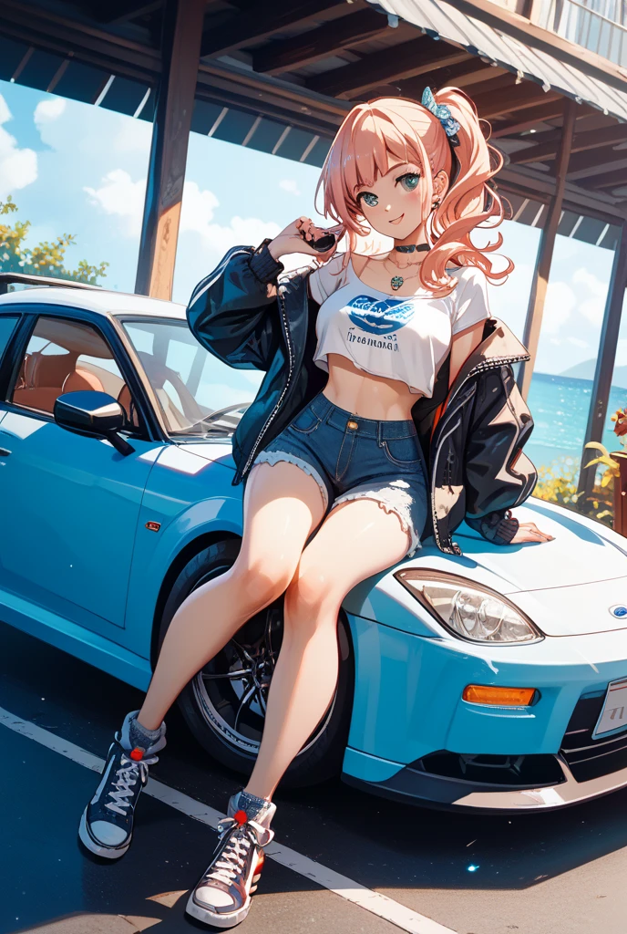 (8k，Super details，The best masterpiece，nature，Perfect work of art，perfect female figure)，two women，sister and sister，sisters，Rainbow hair，perfect face，(huge)，Neighbor&#39;s Wife，woman hairstyle，elegant wife，Mature and exposed，20 years old，fair skin，messy hair，Perfect sexy body，Fashionable streets，gorgeous street，Wearing a sexy pink camisole，exposed belly，The lower abdomen has，Wearing a white jacket，Triangle T-back Shorts，性感的Triangle T-back Shorts，Black punk belt，Hot and sexy alternative girls，wear glasses，Riding a locomotive，Super sci-fi motorcycle，High-tech motorcycle，A lot of water was poured on the body，The whole body is soaked，Want to take off clothes，But happy，Smile，Detail background，necklace，perfect eyes，， T-shaped small size，huge的山雀